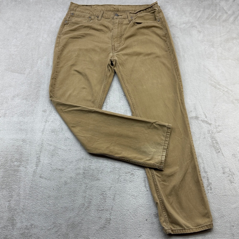 Levis 514 Straight Fit Pants Mens 36x32 Tan Khaki Cotton Twill Casual Office